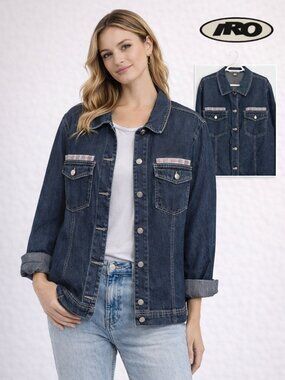 IRO Vintage Denim Jacket Dark Wash | Relaxed Fit M-XL | Lightweight